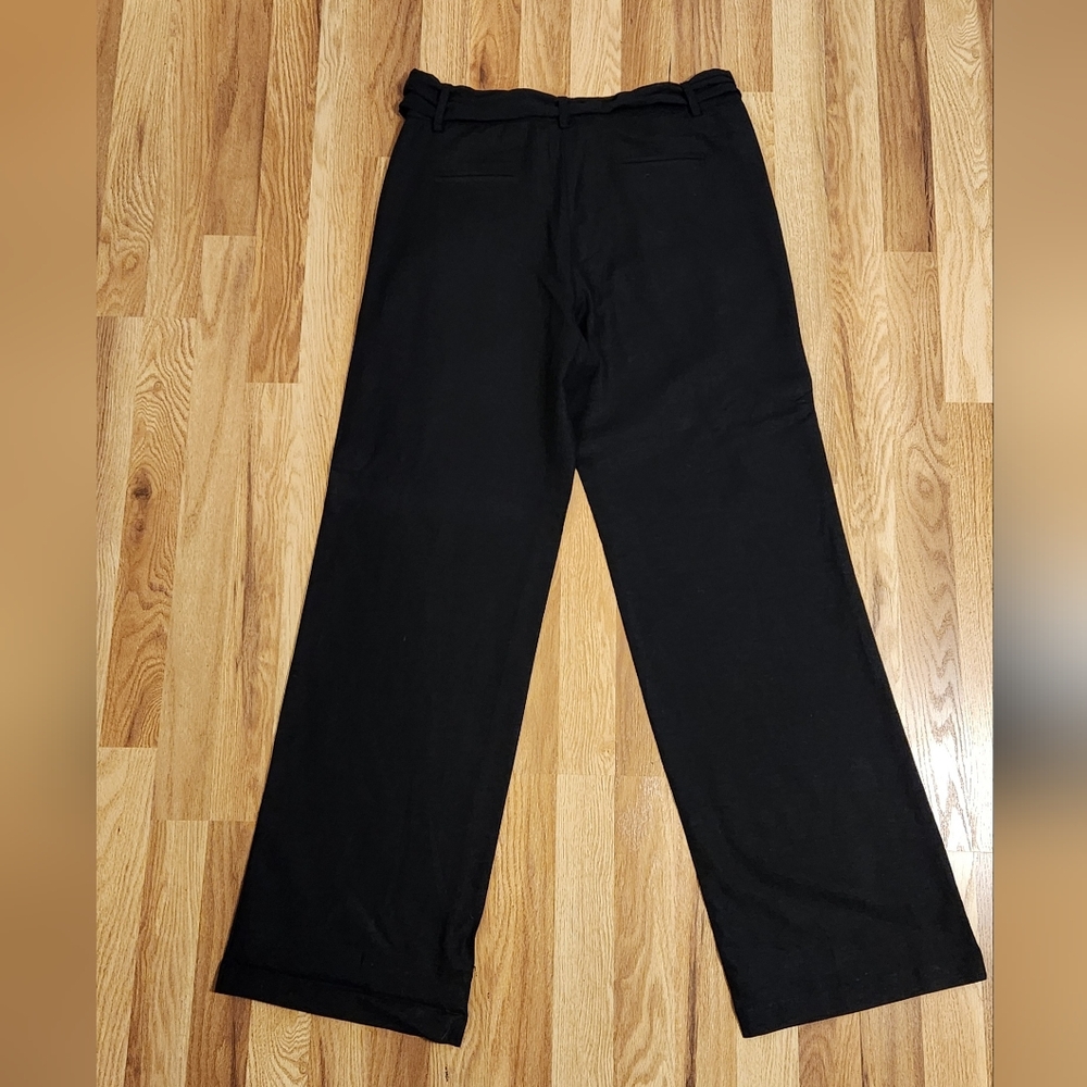 Venus Black Wide Leg Linen Pants